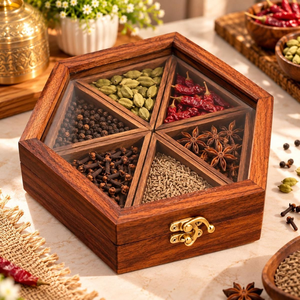 Caja de especias de madera hecha a mano con forma personalizada para sal y especias de cocina - Product Image 6