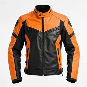 CE Approved Genuine Leather Motorbike Racing Jacket | Men's Armoured Motorcycle Riding Gear with Impact <b>Protectors</b> - Product Image 1