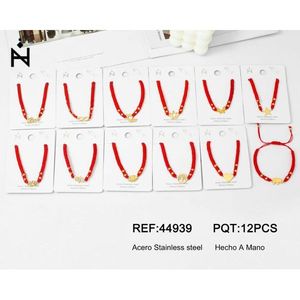 PULSERA <b>Red</b> and Gold Stainless Steel Accessory <b>Bracelet</b> Fashion Chain & Link Jewelry - Product Image 1