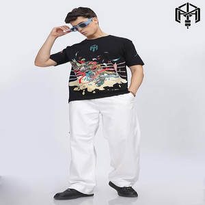 Camiseta en relieve de alta calidad 100% algodón personalizado colores sólidos impresión camisetas para hombre stock camiseta de color sólido - Product Image 3