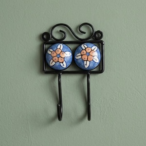<b>Beads</b> Art Rustic Ceramic Tile Wall Mounted Coat Hooks [CIH 181] From Uttar Pradesh - Product Image 5