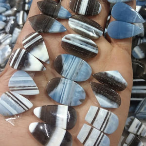 Lot de paires de cabochons d'opale bleue naturelle Owyhee, opale pigeon, pour la fabrication, vente en gros - Product Image 4