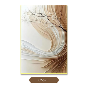 Peinture abstraite premium, art mural floral, œuvre d'art miroir, décoration moderne pour la maison, OEM ODM, fabriqué au Vietnam, marque HALO, modèle C55-1 - Product Image 1