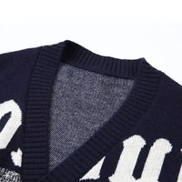 Winter Casual V-Ausschnitt Langarm Verdeckte Knöpfe Maßgeschneiderte Herren Dicke Nylon/Acryl Anti-Pilling Atmungsaktive Schnelltrocknende Einfarbige Strickjacke