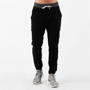 Men's Black Jogger Pants <b>Elastic</b> <b>Waist</b> Drawstring Casual Sports <b>Trousers</b> Lightweight Anti-Wrinkle Pocket Denim Look - Product Image 2