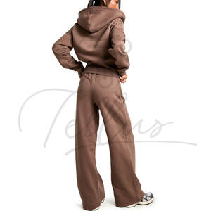 Conjunto Deportivo Personalizado con Logotipo, 2 Piezas, Color Sólido, Sudadera Informal para Mujer, Conjunto de Sudadera Deportiva de Manga Larga para Gimnasio, Conjunto de Dos Piezas para Mujer - Product Image 5