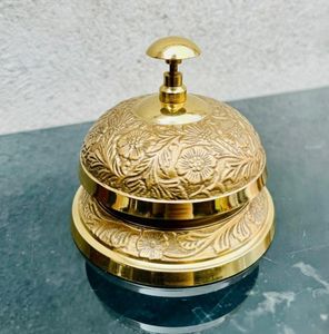 Campana de Llamada de Latón Repujado con Sonido Fuerte y Resonante para Recepción de Hotel, Mostrador de Restaurante, Oficina, Uso Decorativo en Mesa - Product Image 6