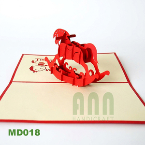ANN HANDICRAFT Tarjeta de Felicitación 3D Pop-up de Papel Hecha a Mano con Diseño de Pony, Tarjeta de Invitación y Souvenir con Impresión Personalizada y Sobre - Product Image 6
