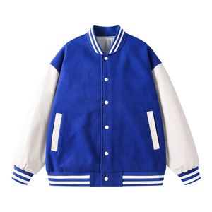 Custom Wool Varsity <b>Jacket</b> With Faux Leather Sleeves Wholesale Vegan Letterman <b>Jacket</b> Factory Supplier - Product Image 5