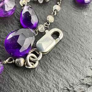 Collar Colgante de Plata de Ley con Amatista Súper Pesada Vintage, Joyería de Lujo Hecha a Mano, Regalo para Mujer - Product Image 6