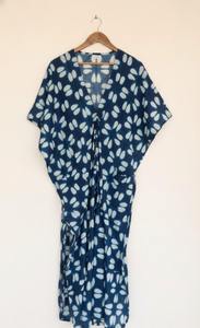 Vestido Kaftán Maxi Boho de Algodón Tie-Dye Hecho a Medida, Lavable y Ecológico, con Cuello en V y Cordones de Contraste para Clientes de Boutique - Product Image 2