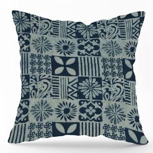 Housse de coussin carrée en coton indigo, imprimée à la main, décorative pour canapé, export en gros - Product Image 2