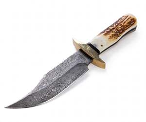 Damascus Steel Swept-<b>Profile</b> Craft <b>Tool</b> Stag Handle Executive Display Piece - Product Image 4