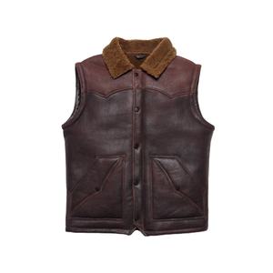 Chaleco de Cuero Genuino Exótico Marrón con Cierre de Botones Cubiertos, Prenda Exterior Transpirable de Otoño, Estilo Vintage para Hombre y Mujer - Product Image 1