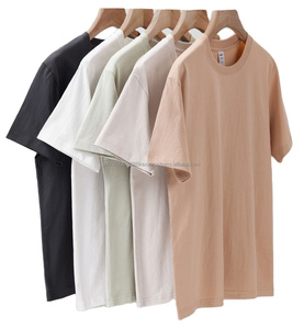 Verano al por mayor 240G Drop Shoulder Street Color sólido ropa de algodón para hombres camiseta personalizada All Over Print camiseta - Product Image 1