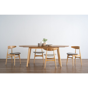 Dining Chair Malaysian <b>Oak</b> Bentwood Back Fabric Seat Contemporary <b>Light</b> Grey Home Restaurant Cafe Hotel - Product Image 6