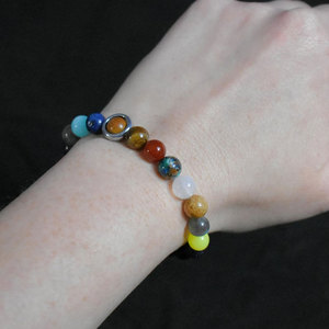 Pulsera de Piedras Naturales Hechas a Mano, Pulsera Elástica de Gemas Coloridas, Joyería de Cristal Curativo para Mujeres y Hombres - Product Image 2