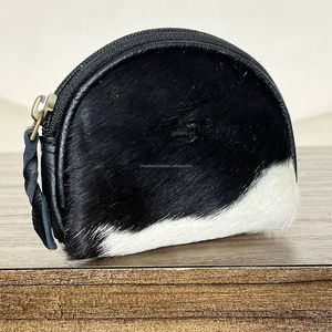 Nuevo monedero personalizado con cremallera y forma ovalada, monedero pequeño de alta calidad de cuero de vaca genuino, monedero para mujer - Product Image 4