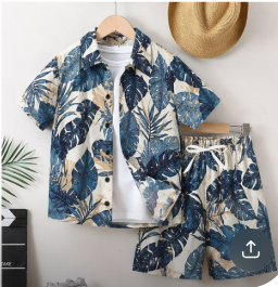 Men's Casual Beech Wear Summer Shirt 300 Grams Breathable Quick Dry Eco-Friendly Short Sleeve Floral Print Design 100% Polyest - Product Image 2