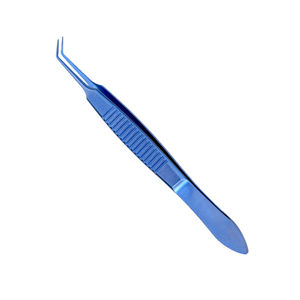 Pinces ophtalmiques en gros en acier inoxydable de haute qualité pour microchirurgie, revêtement bleu, certifiées CE, personnalisables - Product Image 1