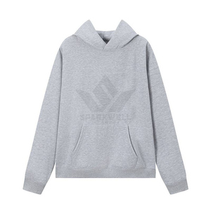Sudadera con Capucha Negra Extra Grande para Hombre, de Algodón French Terry, Informal, de Manga Larga, para Otoño e Invierno, con Estampado en la Espalda - Product Image 6