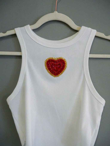 Top de Algodón con Bordado de Corazón y Cuentas, Sin Mangas, Estilo Crop, para Mujer, Verano, Casual, Cuello Redondo, Camiseta Corta de Punto, al Mejor Precio - Product Image 3