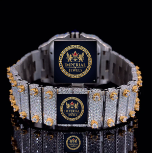 Montre mécanique automatique carrée de haute qualité en or rose, cadran romain, entièrement sertie de diamants Moissanite, style Hip Hop - Product Image 2