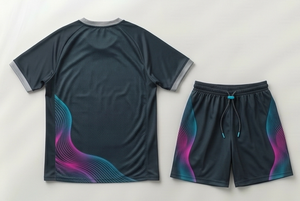 Conjunto de Uniforme de Fútbol para Hombre, Camiseta de Manga Corta y Pantalones Cortos, Color Degradado, Impresión Sublimada, Absorbe la Humedad, Ajuste Atlético - Product Image 2