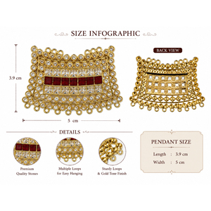 Composants de bijouterie en laiton plaqué or, perles de verre carrées, pour colliers indiens, pendentifs, boucles d'oreilles, accessoires de mariée Shree Ambikanath - Product Image 2