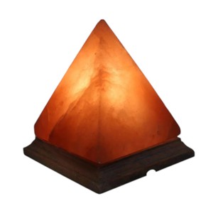 Lámpara Piramidal de Sal del Himalaya, Tallada con Forma Geométrica, Artesanía Natural, Tacto Real, Decoración para el Hogar - Product Image 1