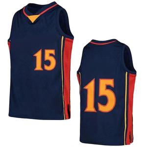 Maillot de basket-ball personnalisé, bleu, avec logo et numéro, en polyester antibactérien, pour toutes les saisons - Product Image 1