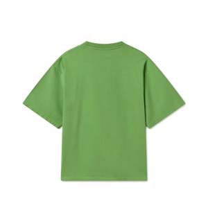 T-shirt en toile vert unisexe surdimensionné à col rond et manches courtes, uni, écologique, respirant, style hip-hop pour hommes et femmes - Product Image 2
