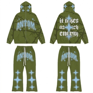 Nouveau design – Survêtement à capuche streetwear grande taille, couleur unie, coupe régulière, en coton et polyester, collection hiver 2026 – Vente en gros - Product Image 4