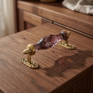 Tirador Moderno de Cristal para Muebles, Morado Oscuro, Ecológico, Ajustable, para Puertas, Cajones, Armarios, Cocinas y Dormitorios - Product Image 1