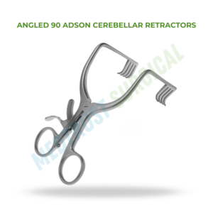 Rétracteurs cérébellaires Adson angulaires à 90° de 18 cm pour neurochirurgie, auto-fixants, pour l'exposition de la fosse postérieure - Product Image 2