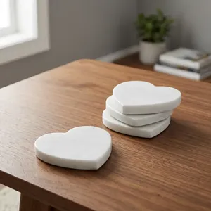Trending Luxury Natural Marble <b>Coasters</b> Set Waterproof Stone <b>Drink</b> <b>Coasters</b> for Kitchen Dining Table Villa and Hotel - Product Image 4