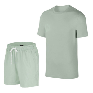 Ensemble survêtement décontracté personnalisé avec logo, en polyester/coton, coupe-vent zippé, short et pantalon cargo - Product Image 5