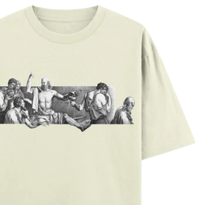 T-shirt graphique oversize pour homme, col rond, manches courtes, imprimé croix d'ange, streetwear décontracté, vente en gros, vêtements de mode personnalisés - Product Image 5