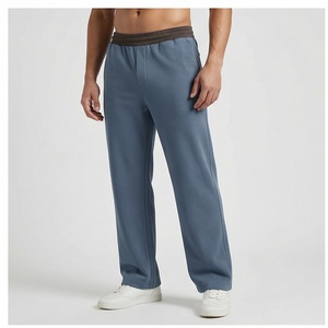 Pantalon de survêtement large droit évasé en molleton de coton 500gsm à slogan personnalisé pantalon de survêtement ample à double taille pantalon d'hiver pour hommes - Product Image 1