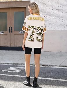 Graphic Mesh Jersey Women Oversized <b>Y2K</b> V Neck Men Streetwear T Shirt Football Style Fashion <b>Top</b> - Product Image 3