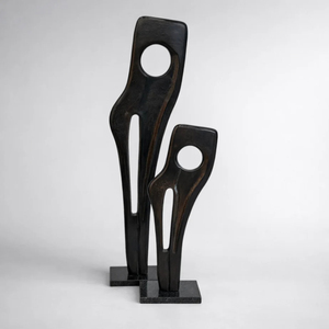 Ensemble de sculptures en métal avec boule de cristal de luxe, motifs modernes, décoration de table, finition antique, ensemble cadeau - Product Image 3