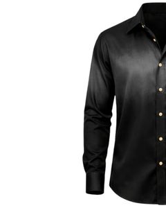 เสื้อเชิ้ตผู้ชายสีดำไล่เฉดแบบเป็นทางการ ผ้าฝ้ายพรีเมียม แขนยาว ติดกระดุม สวมใส่ได้ทั้งแบบสมาร์ทแคชชวลและลำลอง รับผลิตตามสั่ง (OEM) จำหน่ายส่งจำนวนมาก - Product Image 3
