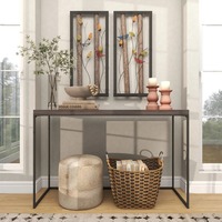 Décoration murale florale ronde en métal blanc, 3 pièces, faite à la main, style côtier, pour la maison