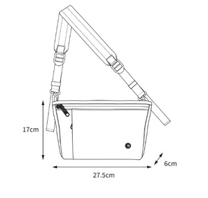 Sacs à bandoulière petits et élégants en polyester imperméable et léger, multi-poches, pour les voyages quotidiens, fermeture éclair, 2,5 L, respectueux de l'environnement - Product Image 4