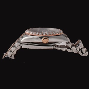 Precio al por Mayor, Caja Redonda con Esfera Negra, Solo Bisel, Diamante Moissanita, Acero Inoxidable, Dos Tonos, Características de Alta Calidad - Product Image 4