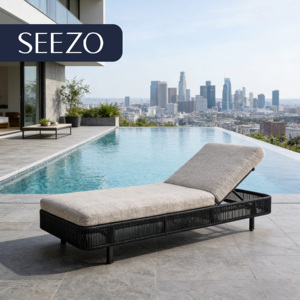 Tumbonas Blancas para Patio, de Aluminio, Plegables, de Mimbre Sintético, Impermeables, para Piscina, con Tela Intercambiable - Product Image 2