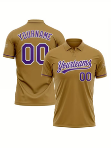 Polo pour homme bleu marine avec motif « Your Team » 00, décontracté, à manches courtes, avec imprimé orange et blanc, respirant, mélange printemps/été - Product Image 3