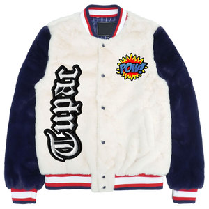 แจ็คเก็ตบอมเบอร์ขนสัตว์คุณภาพสูงเป็นมิตรกับสิ่งแวดล้อม MOQ ต่ำ สำหรับผู้ชาย รับผลิตตามแบบ OEM เคลือบกันน้ำ สไตล์ไฮสตรีท พร้อมโลโก้ด้านหน้า สำหรับเด็กผู้ชาย - Product Image 1