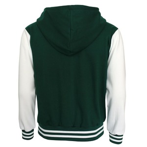 Custom Hooded Varsity <b>Jacket</b> Snap Button <b>Baseball</b> Letterman <b>Jacket</b> OEM Private Label Streetwear College Outerwear - Product Image 2