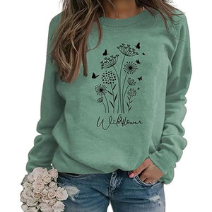 Wholesale High Quality Custom Breathable Eco-Friendly Waterproof Lined Front Logo Knitted Women's Sweatshirt - Product Image 1